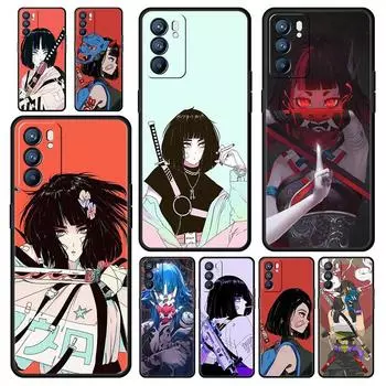 Чехол для телефона с изображением аниме девушки в японском стиле для Oppo A54 A53 A52 A9 2020 A15 A95 A16 A76 A74 A12 Find X5 Reno7 Reno6 Pro Plus 5G Oppo Reno6 5G