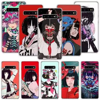 Чехол для телефона с изображением аниме девушки в японском стиле для Samsung Galaxy S20 FE S10 Plus S21 S22 Ultra S10E S9 S8 S7 Edge J4 + Fundas Cover Coque Samsung S20 FE