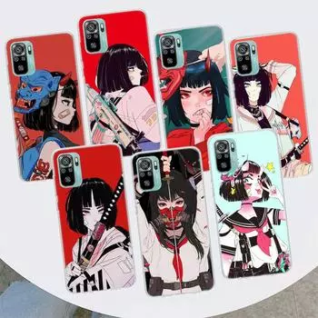 Чехол для телефона с изображением аниме девушки в японском стиле для Xiaomi Redmi Note 10 Pro Max 10S 9 9S 9T 8 8T 11T 11S 11 5G 11E 7 6 5 4X, чехол Redmi Note 10S