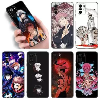 Чехол для телефона с изображением аниме дзюдзюцу кайсен для Xiaomi POCO F2 F3 M2 M3 M4 X3 X4 Pro NFC F4 GT 5G F1 X2 C3 C31 C40 M5S, мягкий черный чехол из ТПУ Xiaomi POCOphone F1