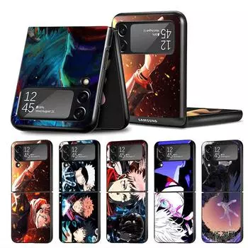 Чехол для телефона с изображением аниме дзюдзюцу кайсен Юджи Итадори для Samsung Galaxy Zflip3 Z Flip 3 5g Zflip Z Flip 4 Flip3, защитный черный чехол Samsung Z Flip 5G
