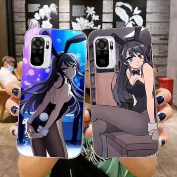 Чехол для телефона с изображением аниме Mai Sakurajima Girl для Xiaomi 12 11T 10 9 Redmi Note 11 10 10S Pro Redmi 9 9A 8, прозрачный чехол для телефона Xiaomi 12-12X