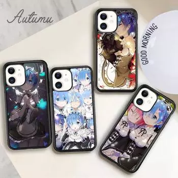 Чехол для телефона с изображением аниме Re Zero Rem для iPhone 11, 12, 13, 14 Pro Max mini X XR XS SE 2020, 6S, 7, 8 Plus, Samsung Galaxy S21 S22, чехол iPhone 6plus