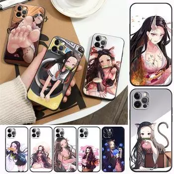 Чехол для телефона с изображением аниме «Sexy Girl Demon Slayer» для Apple iPhone 14 13 12 11 Pro Max 8 7 SE 2020 2022 XR XS Mini Plus Fundas Coque iPhone 14 Pro Max