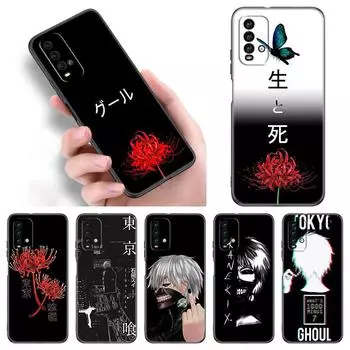 Чехол для телефона с изображением аниме Токио вурдалак с цветами для Xiaomi Redmi Note 11 10 9 8 Pro 11T 5G 10T 10S 9S 9T 9i 9C 9A 8T, мягкий черный чехол из ТПУ Redmi 8