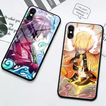 Чехол для телефона с изображением аниме «Японский убийца демонов» для Iphone 8 7 6 6S 14 Plus X XR XS MAX SE 12 MIni 11 12 13 14 Pro MAX, чехол из закаленного стекла iPhone6 6s