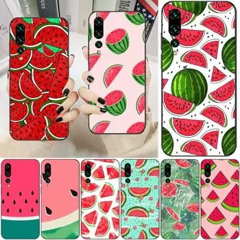 Чехол для телефона с изображением арбуза и летних фруктов для Huawei P50 P40 P30 Pro Lite P Smart 2021 2019 Magic 3, мягкий черный чехол для телефона Huawei P50