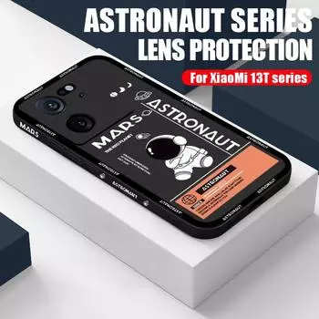 Чехол для телефона с изображением астронавта из мультфильма для Xiaomi 13T 12T Poco X3 NFC Mi 11 10T Lite Pro Redmi Note 12 11 10 Samsung S24 S23 S22 Ультра противоударный силиконовый чехол Poco M3 Pro 5G чёрный