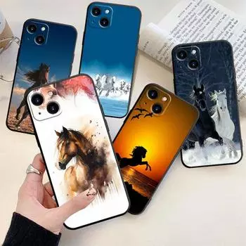 Чехол для телефона с изображением бегущей лошади для iPhone Samsung Galaxy Redmi Xiaomi Oppo OnePlus Note SA 7 8 9 10 11 12 13 14 20 21 22 23 53 54 ультра мягкий ТПУ iPhone 6 or 6S