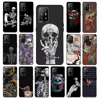 Чехол для телефона с изображением черепа, скелета и татуировки, для OPPO A54 A74 A94 A53S A9 A5 A15 A16 A91 A96 A76 Reno8 8Pro Reno2 Z OPPO A96 4G