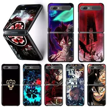 Чехол для телефона с изображением черного клевера в стиле аниме для Samsung Galaxy Z Flip3 5g, чехол для Samsung Z Flip Capa Black Shell Hard Fundas For Samsung Z Flip