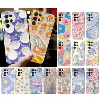 Чехол для телефона с изображением цветов в виде масляной живописи для Samsung S24 S23 S22 S21 S20 Ultra S20 S22 S21 S23 S20 FE S24 Plus S23 FE