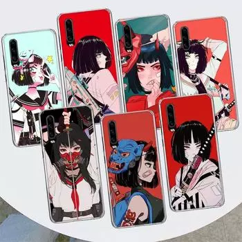 Чехол для телефона с изображением девушки из аниме в японском стиле для Huawei P30 P20 P10 P40 P50 Pro Mate 20 40 30 10 Lite, популярный подарок Fundas Art Coqu Huawei P30