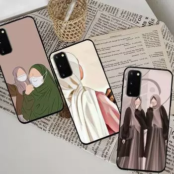 Чехол для телефона с изображением девушки в хиджабе для Samsung Galaxy S7 Edge Plus S9 S20Plus S20ULTRA S10lite S225G S10 samsungS22plus5G