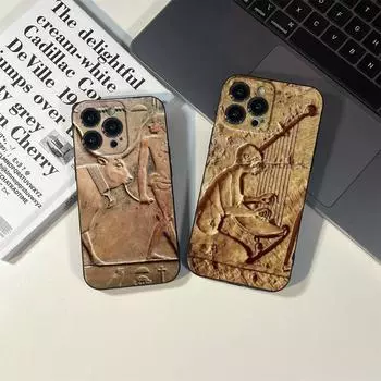 Чехол для телефона с изображением египетского фараона для IPhone 14 13 11 12 Pro 8 7 Plus X 13 Pro MAX XR XS MINI SE 2020, черные чехлы 7 8 or Se 2020