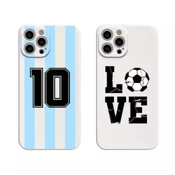 Чехол для телефона с изображением флага Аргентины и футбола 10 Straight Edge Liquid для Apple iPhone 14 11 12 13 Pro Max Mini X XS XR 7 8 Plus SE2 iPhone 13Pro Max