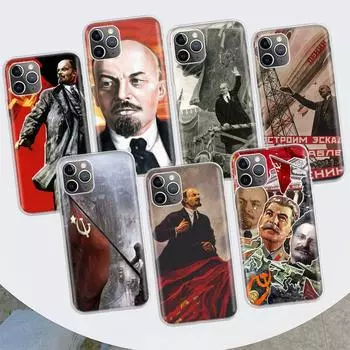 Чехол для телефона с изображением флага Советского Союза и Ленина для Apple iPhone 11 12 13 14 Pro 7 XR X XS Max 6 6S 8 Plus + Mini 5 SE с принтом, мягкий чехол iPhone 11