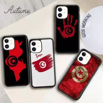 Чехол для телефона с изображением флага Туниса и карты для iPhone 11 12 13 14 Pro Max mini X XR XS SE 2020 5 6S 7 8 Plus Samsung Galaxy S21 S22 iPhone 6plus