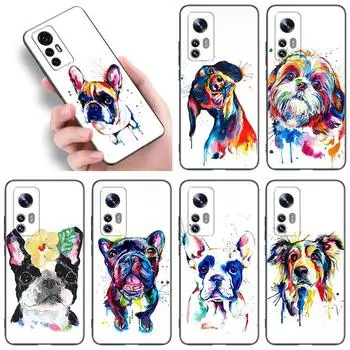 Чехол для телефона с изображением французского бульдога и мопса для Xiaomi Mi A2 8 9 SE Note 10 10T 11 12 Lite 9T 11T 12S 12T Pro A3 6X 12X TPU черный чехол Xiaomi Mi A2(6X)