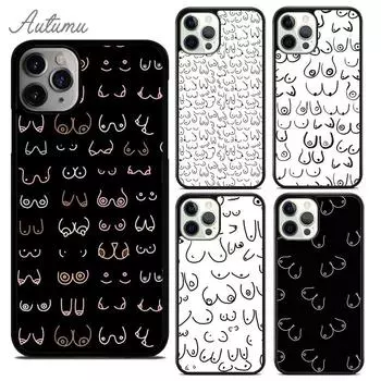 Чехол для телефона с изображением груди для женщин и девочек для iPhone 11, 12, 13, 14 Pro Max mini X XR XS SE 2020 5S 6S 7 8 Plus Samsung Galaxy S21 S22 iPhone 6plus