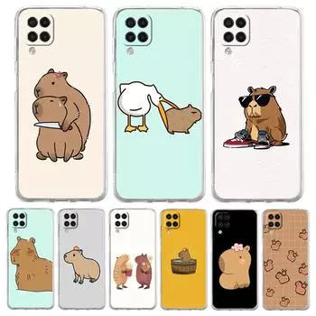 Чехол для телефона с изображением капибары для Samsung Galaxy A13 A51 A71 A21S A12 A11 A31 A52 A41 A23 A53 A73 A32 5G A03S, прозрачный силиконовый чехол Samsung A12