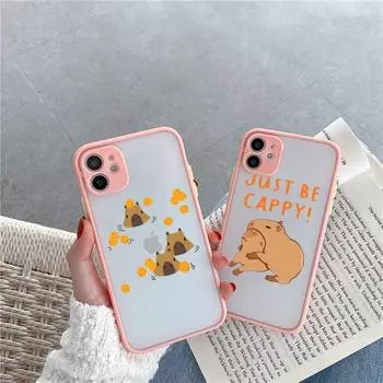 Чехол для телефона с изображением капибары и милыми животными, матовый прозрачный чехол для iphone 7 8 11 12 13 plus mini x xs xr pro max iPhone7or 8
