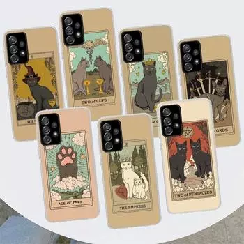 Чехол для телефона с изображением карт Таро и милых кошек для Samsung Galaxy A51 A71 A50 A70 A40 A30 A20E A10 A41 A31 A21S A11 A01 A6 A8 + A7 A9 Plus Samsung A51 4G