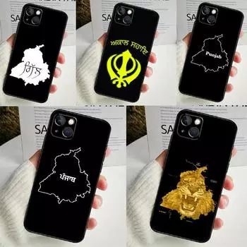 Чехол для телефона с изображением карты Пенджаба для iPhone 14 13 12 11 16 15 Pro Max Plus Mini 7 8 X XR XS Max, мягкий чехол iPhone 13 mini