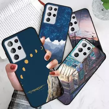 Чехол для телефона с изображением комикса, павильона на берегу моря, городской улицы, сумеречного пейзажа Redmi 10