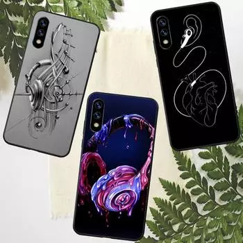 Чехол для телефона с изображением компакт-диска для наушников Redmi 9A 8A 6A Note 9 8 10 11S 8T Pro Max 9 K20 K30 K40 Pro PocoF3 Note11 5G Чехол redminote11Epro