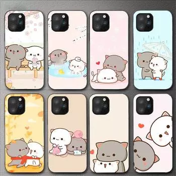 Чехол для телефона с изображением кота персика и моти для Iphone 11 12 Mini 13 14 Pro Xs Max X 8 7 6s Plus 5 Se Xr Shell iPhone8