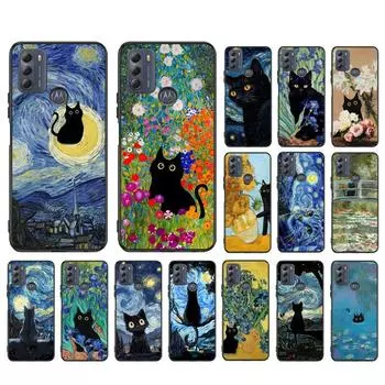 Чехол для телефона с изображением кота Ван-Гога для Moto G84 G22 G32 G42 G52 G62 G53 G72 G60 G60S G100 G10 G20 G30 G13 G50 G 5G G Pure Moto G32