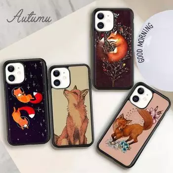 Чехол для телефона с изображением лисы для iPhone 11, 12, 13, 14 Pro Max mini X XR XS SE 2020 5 6S 7 8 Plus Samsung Galaxy S21 S22 plus iPhone 6plus