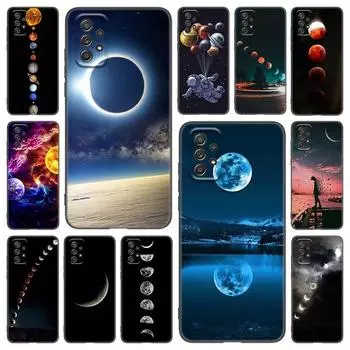 Чехол для телефона с изображением луны и звезд, космонавта для Samsung A21 A30 A50 A52 S A13 A22 A32 A33 A53 A73 5G A11 A12 A31 A51 A70 A71 A72 Samsung A11