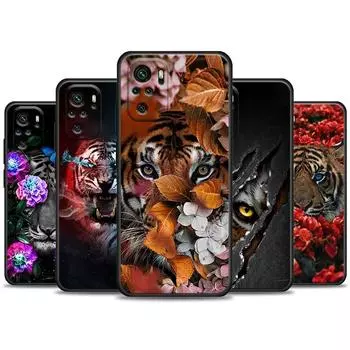 Чехол для телефона с изображением милого тигра в стиле аниме для Redmi Note 10 11 11S 11E 7 8 8T 9 9S 9T Pro Plus, черный чехол, чехлы, оболочки Redmi Note 7