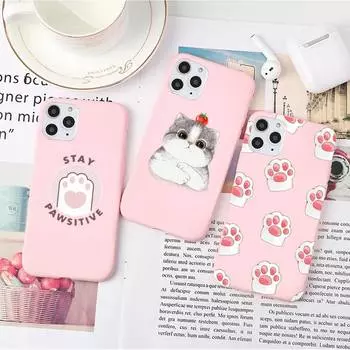 Чехол для телефона с изображением милых розовых кошек для iPhone 12 Mini 11 Pro XS Max X XR 7 8 Plus iPhone12PROMAX