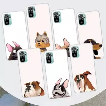 Чехол для телефона с изображением мопса и французского бульдога для Xiaomi Redmi Note 12 10 10S 9 9S 9T 8 8T 11T 11S 11E 11 Pro Plus 7 5 5G Coque Cover Redmi Note 11T Pro