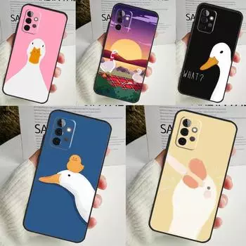 Чехол для телефона с изображением мультяшного гуся для Samsung Galaxy A53 A33 A13 A12 A32 A52 A14 A34 A54 A15 A25 A35 A55 A71 A51 Samsung A22 5G