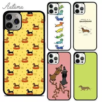 Чехол для телефона с изображением мультяшной собаки-колбаски и таксы для iPhone 11 12 13 14 Pro Max mini X XR XS SE 2020 6 7 8 Plus Galaxy S21 S22 iPhone 6plus