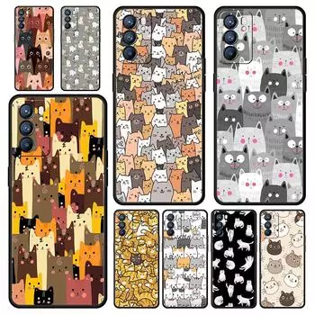 Чехол для телефона с изображением мультяшных котов для Oppo A54 A53 A52 A9 2020 A15 A95 A16 A76 A74 A12 Find X5 Reno7 SE Reno6 Pro Plus 5G Cover Oppo A15