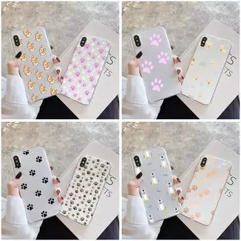 Чехол для телефона с изображением мультяшных собак и следов для Xiaomi 11 Redmi Note 11pro5G 8T 9A 9S K30 10T 12SPro Ultra K40pro Прозрачный чехол xiaomi12Spro