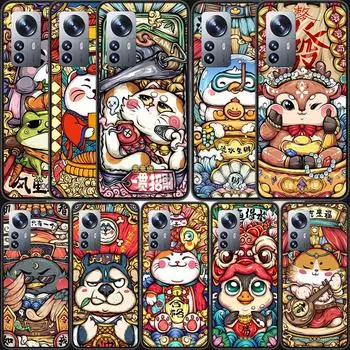 Чехол для телефона с изображением национального прилива и ветра для Xiaomi Mi 13 12 11T 10T 12T Pro 12X 11i 11 Ultra 10 Lite 5G 9 8 6X 5X A1 A2 Xiaomi Mi 12 Pro