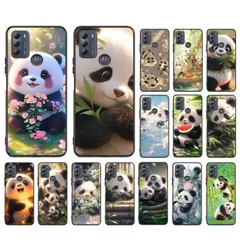 Чехол для телефона с изображением панды и медведя для Moto G84 G22 G32 G42 G52 G62 G53 G72 G60 G60S G100 G10 G20 G30 G13 G50 G 5G G Pure Moto G22