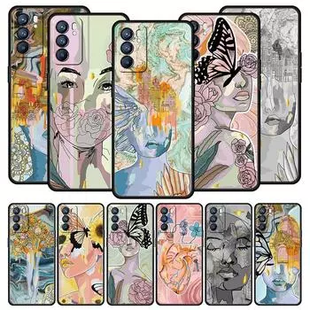 Чехол для телефона с изображением парижской девушки и цветка для Oppo Find X5 A54 A53 A52 A9 2020 A15 A95 A16 A76 A74 Reno7 SE Reno6 Pro 5G Reno7 SE 5G