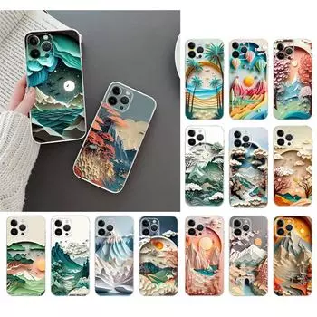 Чехол для телефона с изображением пейзажа для iphone 15 14 Pro Max 13 12 11 Pro Max XSMax XR 12 13 mini 14 Plus iphone 15Plus