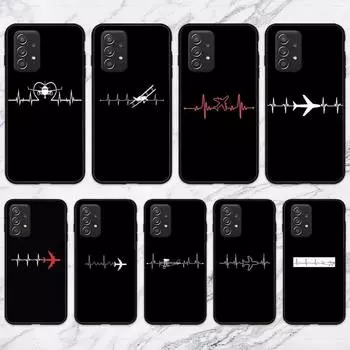 Чехол для телефона с изображением пульса в виде самолета для Samsung Galaxy A02 A12 A21 A22 A32 A41 A42 A51 A71 A72 Shell SamsungA21s