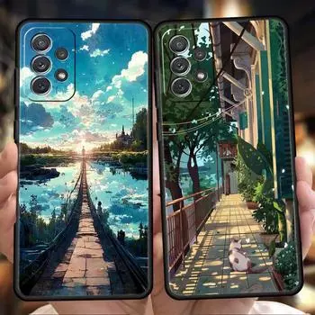 Чехол для телефона с изображением японского аниме-пейзажа для Samsung A24 A12 A14 A32 A50 A70 A20E A20S A10S A22 A30 A40 A34 A54 A42 A52 5G A04s Samsung A40