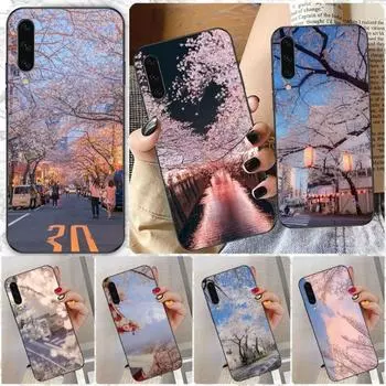 Чехол для телефона с изображением японской вишни для Samsung A91 A81 A73 A72 A71 A30S A20 A12 A13 A52 A53 4G 5G, мягкий черный чехол для телефона Samsung A91