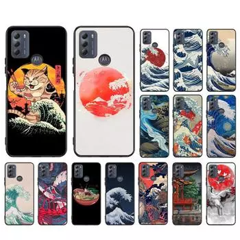 Чехол для телефона с изображением японской волны для Motorola Moto Edge 20 20 Lite E7 Power E40 E20 One Action G10 G Play G22 G52 G60 E32 G8 Moto One Action