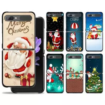 Чехол для телефона с изображением рождественского снеговика и оленя для Samsung Galaxy Z Flip Z Flip3 5G Z Flip4, жесткий матовый корпус из ПК Samsung Z Flip